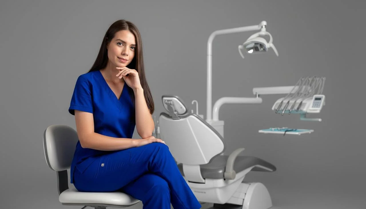 Dra. Alondra Robles realizando un procedimiento dental