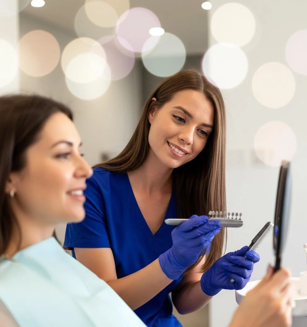 Paciente feliz tras tratamiento dental